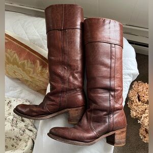 Frye Women's Vintage Brown Leather Riding Boots